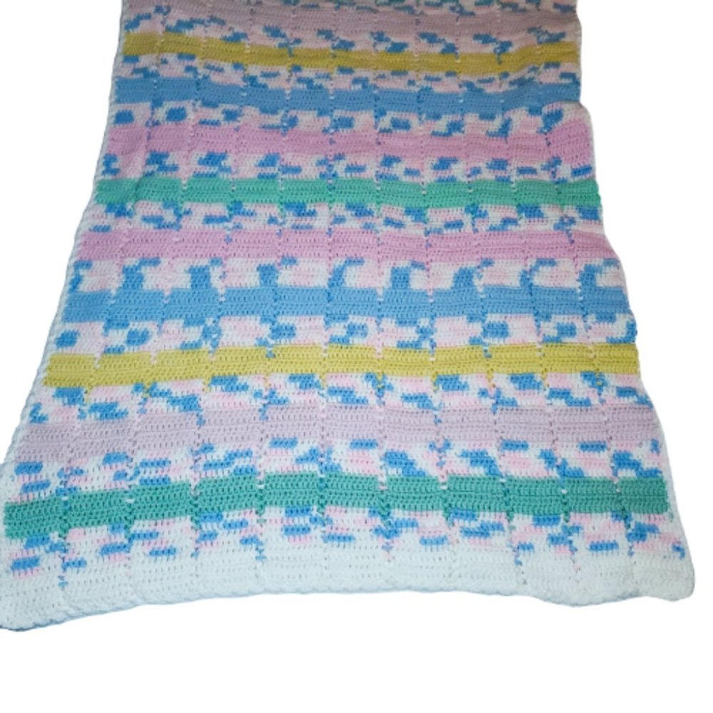 Vintage Baby Afghan Blanket Throw Handmade